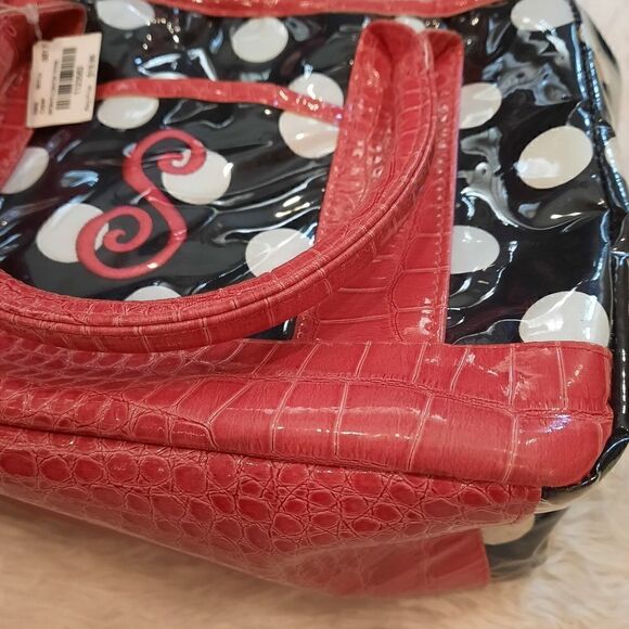 NWT 2/$15 Lunch Bag Thermal Monogram S Polka Dot - Picture 1 of 13
